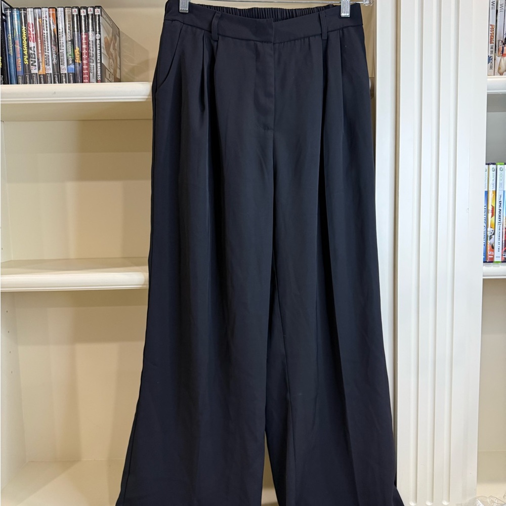 Sassy Zoey Charcoal Black Wide Leg Trousers